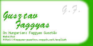 gusztav faggyas business card
